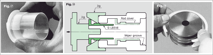 Sakagami S-LEEVE bearing installation diagram for rod and piston applications