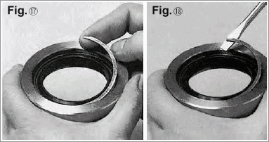 Retaining ring installation for Sakagami SCB and SDB wipers